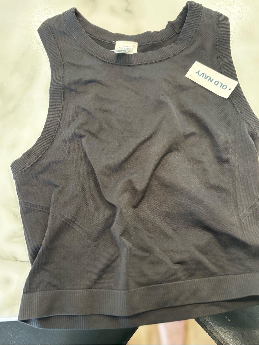 Old Navy Black Ribbed Cropped Tank